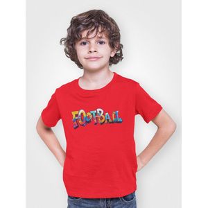 Football T-shirt – Kids Edition - Rood Maat 6 Jaar