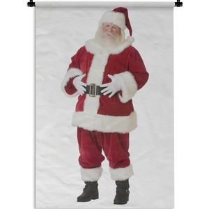 Wandkleed Kerst - De kerstman met zijn handen op zijn buik Wandkleed katoen 120x180 cm - Wandtapijt met foto XXL / Groot formaat!