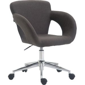 Bureaustoel - Kantoorstoel - Scandinavisch design - In hoogte verstelbaar - Stof - Donkergrijs - 62x56x81 cm