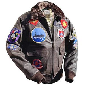 Heren Leren Pilot Jas in Navy Blauw - Handgemaakt en Duurzaam