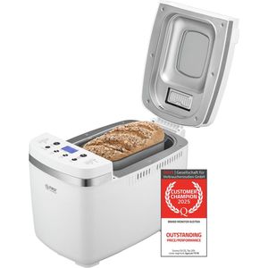 TZS First Austria Broodbakmachine, 900 tot 1350 gr Brood - Timer - 14 Bakprogramma's - 850W - Wit
