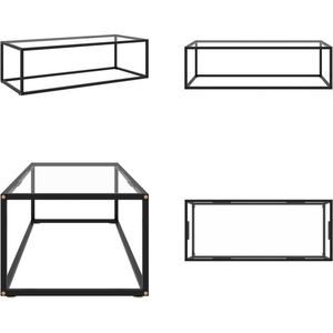 vidaXL Salontafel met gehard glas 120x50x35 cm zwart - Salontafel - Salontafels - Koffietafel - Koffietafels