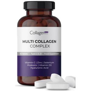 Collageen Forte Platinum Multi-Collageen Complex, Food Supplement, Probiotisch en multivitamine 1500 mg x 90 tabletten