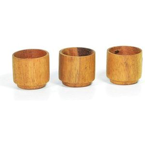houten eierdopjes - set van 3 - acacia - fairtrade van Kinta