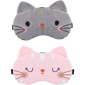 Zacht Slaapmasker voor Kinderen - Verstelbare Bandjes - 2 Stuks - Katten