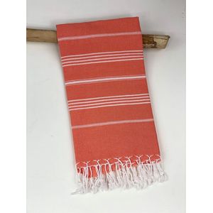 Hamamdoek | Stripe | Oranje | 100 x 180 CM | Strand | Sauna / Wellness | Vakantie | Thuis