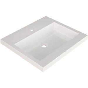 Saqu Straight Wastafel 1 kraangat 60,5x51,5x4 cm Wit