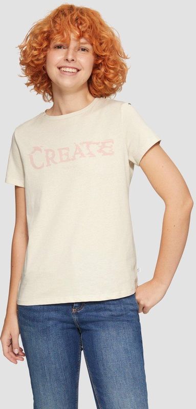 Shirt - Jersey - Ronde Hals - Kwartmouw - Normale Pasvorm - Tekst Print