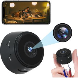 Mini-spionagecamera 1080P, Spy Camera Mini Camera wifi met app, draadloos, thuisveiligheid met bewegingsdetectie, 1080 HD, mini-bewakingscamera, wifi, geïntegreerde monitor en nachtzicht, magnetische adsorptie camera