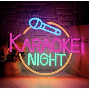 Neon verlichting karaoke - Karaoke - Music - Live music - Dimbaar - Professionele verlichting - Neon wandlamp - Horeca - Neon ligt - Sfeerverlichting - Neonlicht - Neon lamp - Neonverlichting - Neon verlichting - Tafellampen - Verlichting