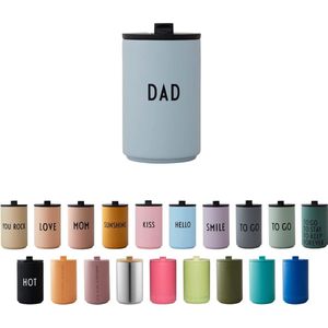 Thermo Cup Grijs DAD BPA-vrij 350 ml koffiemok to Go roestvrijstalen reismokdeksel met eenvoudig openings-/sluitsysteem Scandinavisch design