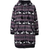 Ulla Popken Badjas kort  pink / zwart / wit