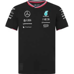 Mercedes AMG Petronas F1 Team shirt 2024 voor kinderen, Zwart, 104 cm