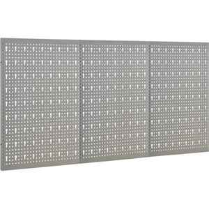 vidaXL Gaatjespaneel - Wandgemonteerd - 3 stuks - Staal Werkplaats Organisatie - Gereedschapssysteem - Wandmontage - Gereedschapsplanken - Metalen Gereedschapspaneel