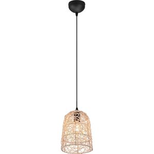 LED Hanglamp - Hangverlichting - Torna Lopar - E27 Fitting - 1-lichts - Rond - Bruin - Hout