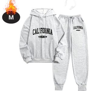 Nivard Joggingpak - Huispak - Volwassenen - Trainingspak - Comfortabel - Joggingsbroek - Tracksuit - Dames - Winter - Grijs - M