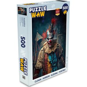 Puzzel Clown - Horror - Kleding - Portret - Legpuzzel - Puzzel 500 stukjes