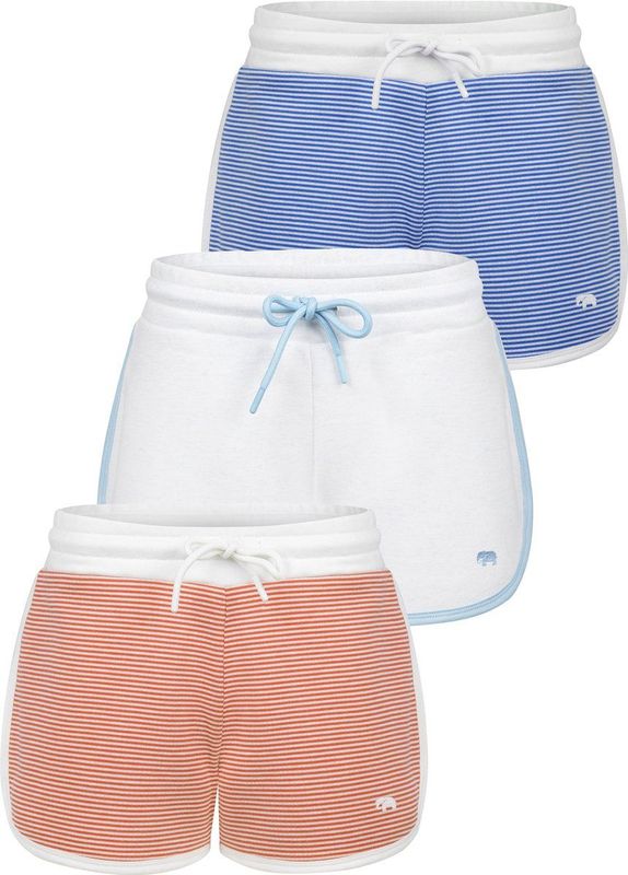 Felix Hardy - Jogger Short - Korte Broek - Blauw - Oranje - Ecru - 3 Pack Dames