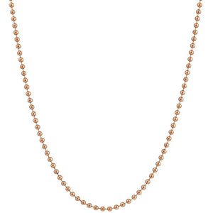 Silventi 980600185 Stalen bolletjes collier - 2 mm - 50 cm - rosegoudkleurig