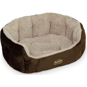 Comfort bed ovaal bruin KAMEGA - Afmetingen: 55 x 50 x 21 cm