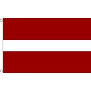 vlag Letland 90 x 150 cm polyester rood/wit