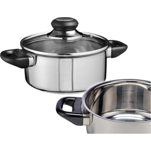 Haushalt 21300 - kookpan - 16cm - met glazen deksel - RVS
