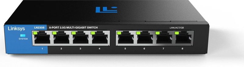 Linksys - LN2308 - Netwerk Switch - 8-Poorten - Unmanaged - 2500 Mbps