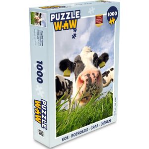 Puzzel Koe - Boerderij - Gras - Dieren - Legpuzzel - Puzzel 1000 stukjes volwassenen