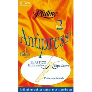 Platino Antipress 2 paar niet knellende panty kousjes 40 den maat 42/44 zwart