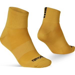 GripGrab - Lightweight SL Korte Performance Zomer Fietssokken 1 Paar Coolmax Wielersport Sokken Low Cut - Mosterd Geel - Unisex - Maat M (41-44)