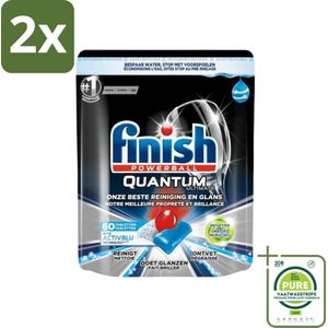 Finish Powerball - Quantum Ultimate - Vaatwastabletten - Ontvetter - 60 Tabletten - Voordeelverpakking - 2 stuks - Vaatwastabletten - Vaatwasser tabletten