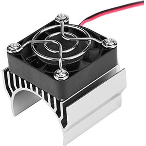 540/550/3650 Engine Heat Sink with Cooling Fan, Heat Sink Accessory for 1/10 Scale Electric RC Car Engine (Silver)