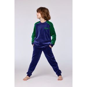 Woody Jongens-Heren pyjama donkerblauw - maat S