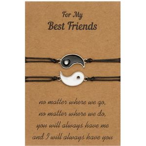 Vriendschap Armband op Kaart | Sieraden | Ying Yang 2 | BFF | Liefde | Cadeau