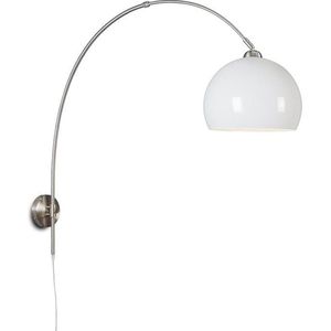 QAZQA bow - Moderne Wand booglamp voor binnen - 1 lichts - D 1160 mm - Wit - Woonkamers-sSlaapkamers-sKeuken