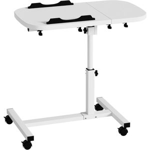 Laptoptafel op Wielen - Bedtafeltje - Bijzettafel - Wit