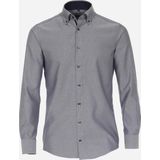 VENTI modern fit overhemd - dobby - blauw - Strijkvriendelijk - Boordmaat: 38
