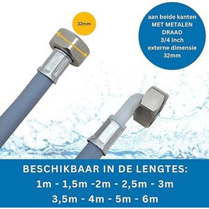 veiligheidsinlaatslang, Aquastop slang voor wasmachines en vaatwassers/wasmachines 1.5m