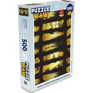 Puzzel Gouden strepen op een zwarte achtergrond - Legpuzzel - Puzzel 500 stukjes