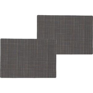 2x stuks stevige luxe Tafel placemats Liso grijs 30 x 43 cm - Met anti slip laag en Teflon coating toplaag