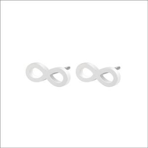 Aramat jewels ® - Stalen oorbellen zilverkleurig infinity 4 bij 10 mm