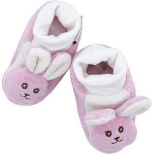 Organisch Dierenschoentjes voor baby - Roze Konijn - 0-3 maanden