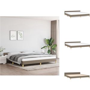 vidaXL Bedframe - onbekend - Bedframes - Afmeting- 203 x 206 x 50 cm - Kleur- taupe - Materiaal- stof - multiplex - vidaXL - Bed