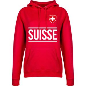 Zwitserland Team Hoodie - Rood - Dames - XS