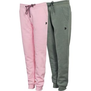 2-Pack Donnay - Joggingbroek met elastiek (Carolyn) - Sportbroek - Dames - Pink/Jungle green (634) - maat L