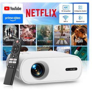 Azomor® Draagbare Full HD Mini Beamer met WiFi en Bluetooth voor Thuisbioscoop