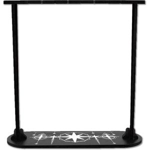 CRASPIRE Wooden Garland Display Stand Oval Black Crystal Display Holder Star Rustic Divination Garland Storage Rack Witch Decor Incense Rack Shelf for Home Tabletop Chain Stones Rack