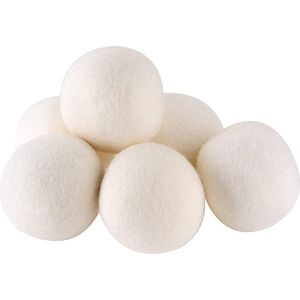 Drogerballen voor Wasdrogers - Set van 6 Droogballen voor Wasdroger - Werkt als Natuurlijke Wasverzachter - Premium Schapenwol - Milieuvriendelijk