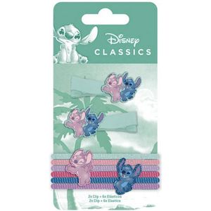 HAAR SET LILO & STITCH - 2 x CLIP + 6 x ELASTIEK