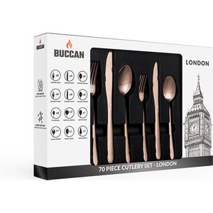 Buccan - Bestekset - London - RVS - 70 delig - Roségoud